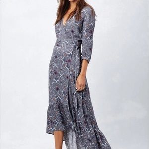 LoveStitch floral wrap boho hi low dress